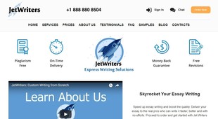 JetWriters.com screen